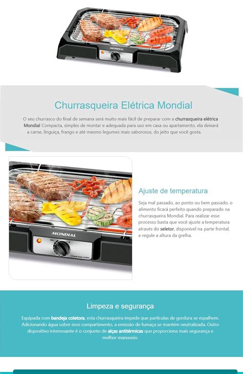 CHURRASQUEIRA ELETRICA MONDIAL GRAND STEAK GRILL CH 05 2000W C