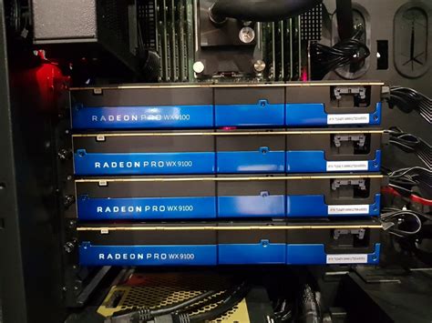 4 x AMD Radeon Pro WX 9100s require 2 x 1250W PSUs