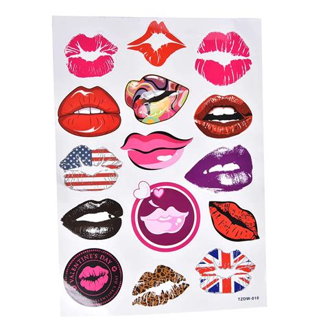 1 Sheet14pcs No Repeat Sexy Lips Stickers Beautiful Lips Stickerbomb Car Case Decals In Car