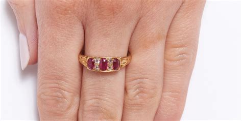 Edwardian 3 Stone Ruby And Diamond Ring — Turner And Tatler