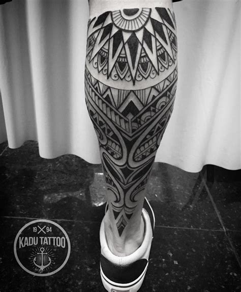 Maori Tribal Back Of Leg