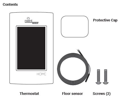 Nuheat Home Touchscreen Programmable Thermostat Data Sheet Guide - thermostat.guide