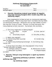 Ikatlong Markahang Pagsusulit Filipino Docx Ikatlong Markahang