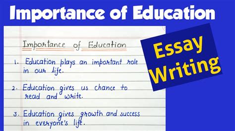 10 Lines Essay On Importance Of Education Essay On Importance Of