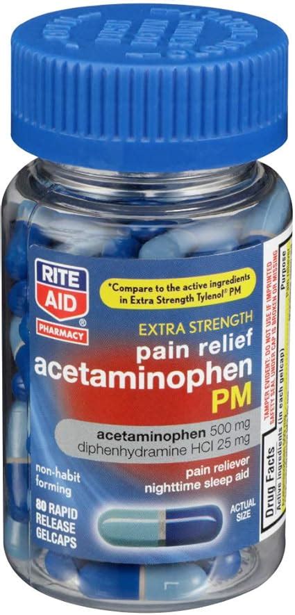 Amazon Rite Aid Extra Strength Pm Pain Relief Gelcaps Mg