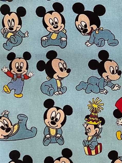 Disney Mickey Mouse Baby Fabric 100% Cotton Fabric by the Yard Disney ...