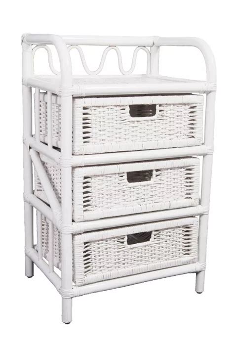 Buy Wicker Valley 3 Drawer Storage Unit White From Our Filing