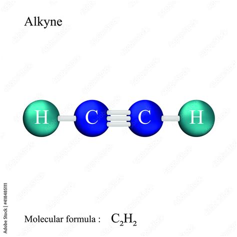 Lewis Structural Formula Of Alkyne Molecular Formula Stock Vector