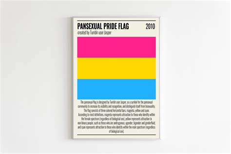 Minimal Pansexual Pride Flag Poster Printable Lgbtq Flag Print Lgbt