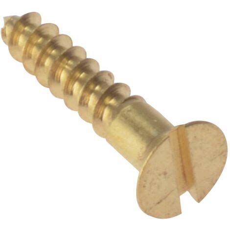 Wood Screw Slotted Csk Solid Brass In X Box Forcsk B