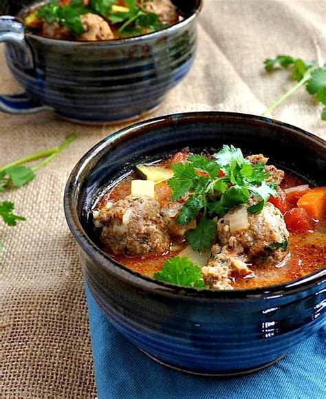 Easy Albondigas Soup Recipe Mexican Meatball Soup Mexican Food