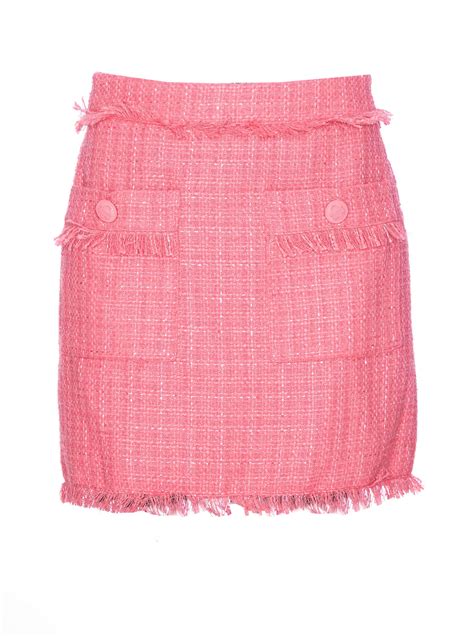 Essentiel Antwerp Delilah Tweed Skirt In Neon Pink Modesens