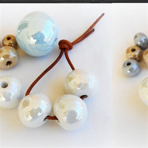 Round Ceramic Beads Handmade Enameled Ceramic Glazed Greek Etsy