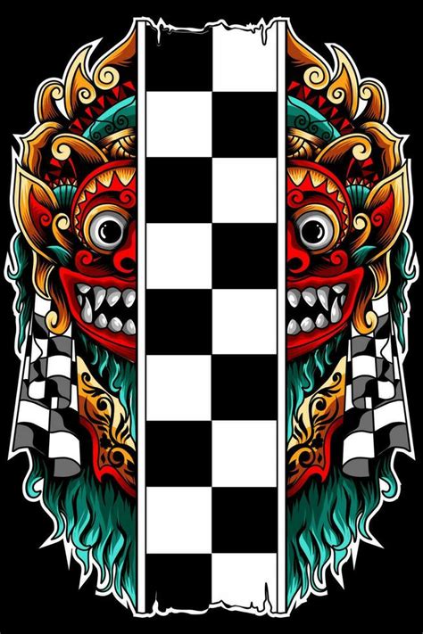 Barong Bali T Shirt Design Full Color Barong Bali Illustration