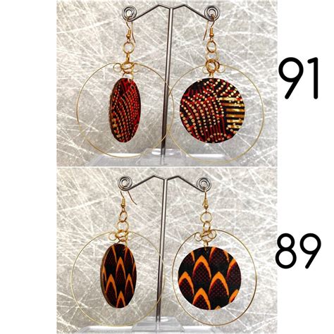 African Halo Earrings African Fabric Earrings Afrocentric Etsy