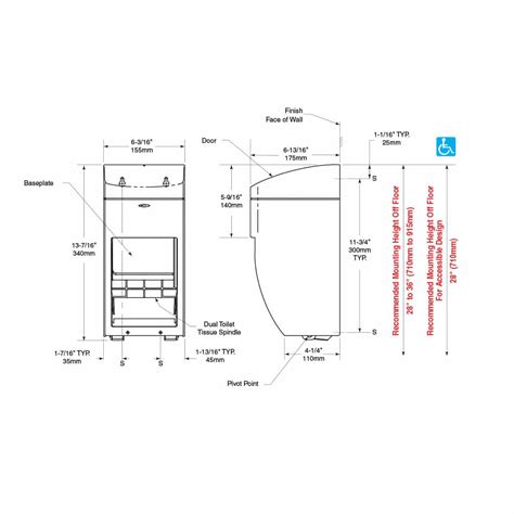 Bobrick Matrix Surface Multi Toilet Tissue B Partition Plus