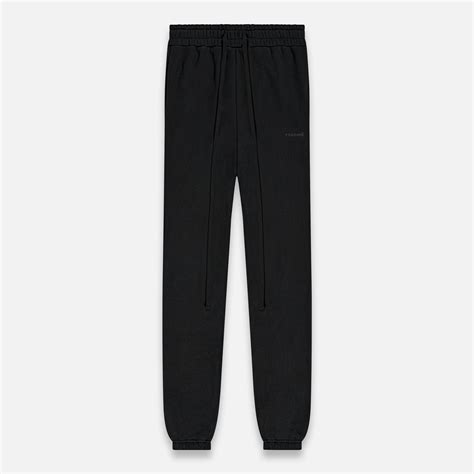 Fundamental Oversized Black On Black Small Logo Sweatpants Black