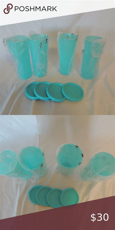 Tupperware Tumblers Set Of 4 16 Oz Tumbler Set W Vintage Tupperware