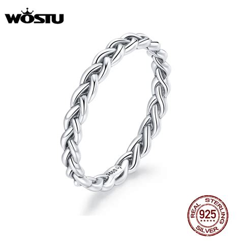 WOSTU Anillo De Plata De Ley 100 925 Para Mujer Anillo De Dise O Con