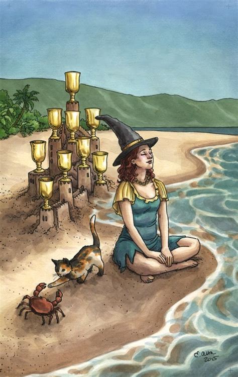 Comparative Tarot Nine Of Cups Art By Elisabeth Alba From The