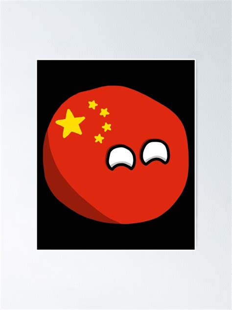 Simple Chinese Hand Drawn Countryball Poster For Sale By