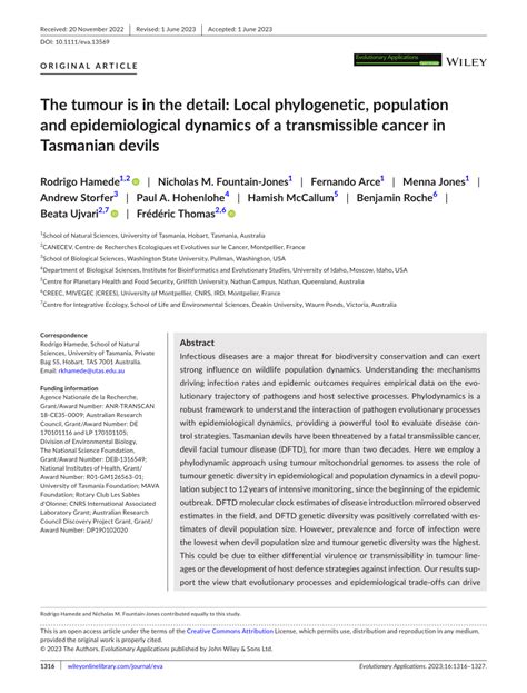 PDF The Tumour Is In The Detail Local Phylogenetic Population And