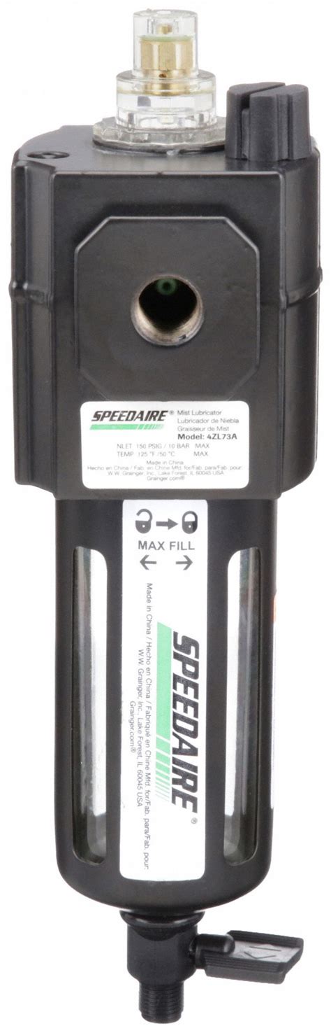 SPEEDAIRE Mist 1 4 In NPT Compressed Air Lubricator 4ZL73 4ZL73