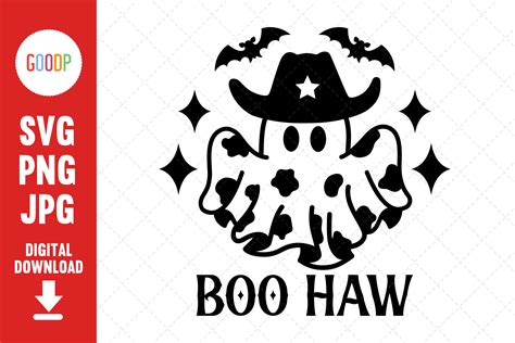 Boo Haw Cowboy Ghost Halloween Svg Graphic By Goodpshop Creative Fabrica