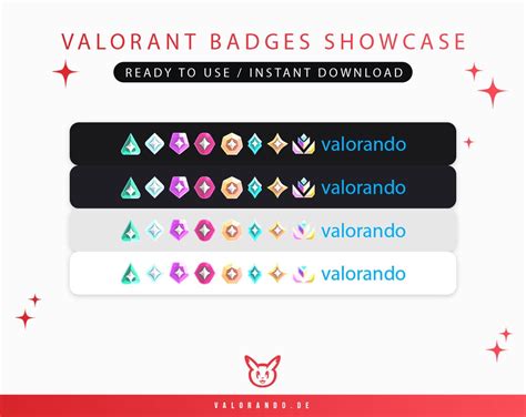 Valorant Badges Ranks 34 Extra Ranked Badges Bitsub Badges Valorant