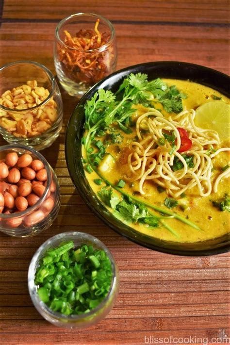 Khow Suey Traditional Burmese Noodles In Coconut Curry Sauce