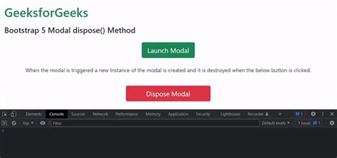 Bootstrap Modal Dispose Method Geeksforgeeks