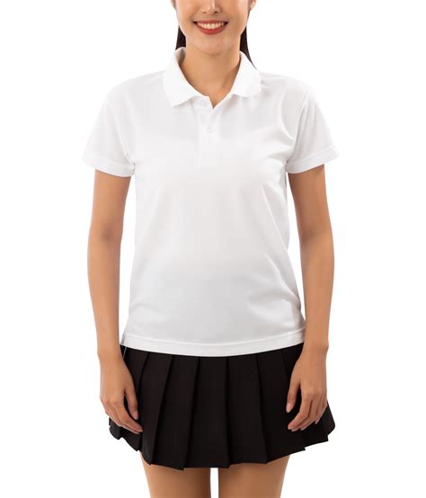 Young Woman In White Polo Shirt Mockup Cutout Png File 12487286 Png