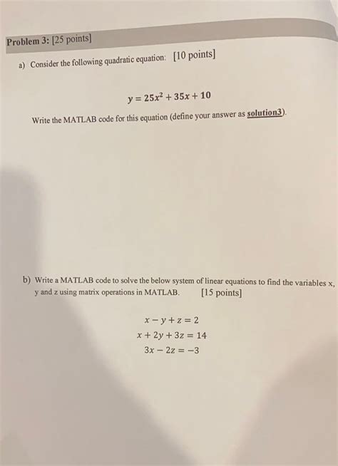 Solved Problem 3 25 Points A Consider The Following