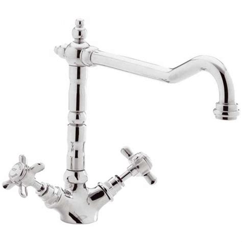 Nuie Traditional French Classic Dual Lever Chrome Kitchen Sink Mixer