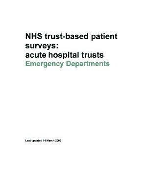 Fillable Online Nhssurveys Emergency Department Surveys Guidance