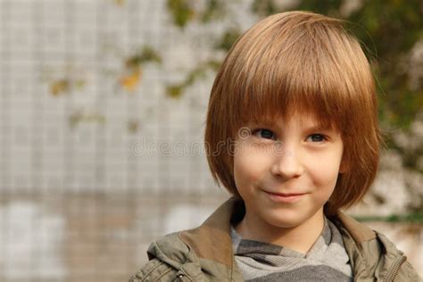 Cute Little Boy Outdoor Portrait Stock Image Image Of Smiling