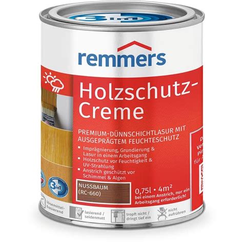 Remmers Holzschutz Creme 3in1 Nussbaum 0 75 L