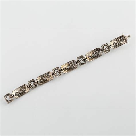 Pulsera art decó oro 18 K diamantes y brillantes Zorrilla