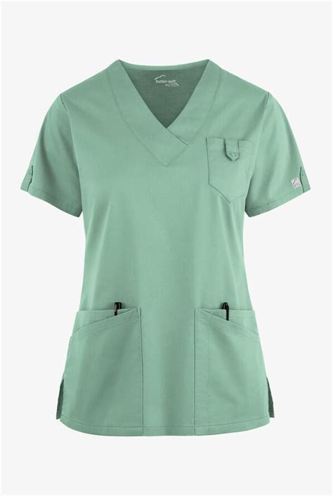 Butter Soft Stretch Scrubs V Neck 5 Pocket Top Stretch Scrubs By Ua