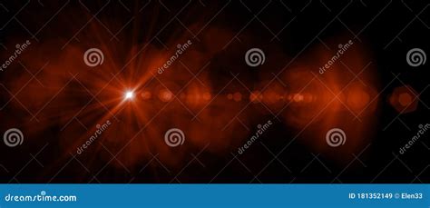 Abstract Red Light Flare Special Effect Over Black Background Stock