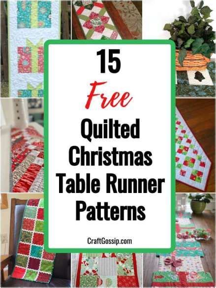 Quilted Christmas Table Runner Patterns With The Text 15 Free Quilted