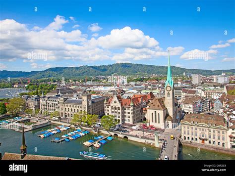 Zurich May 17 Aerial View Of Zurich Historical Center On May 17