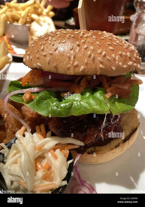 Kfc Burger Korean Fried Chicken Burger Stock Photo Alamy