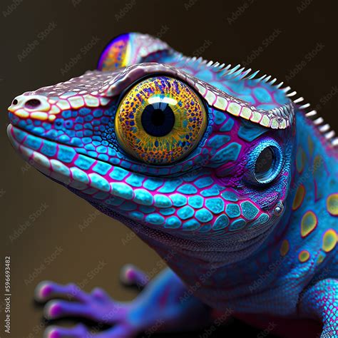 Glazed Glassy Eyed Purple Lizard With Intricate Skin Patterns Wallpaper