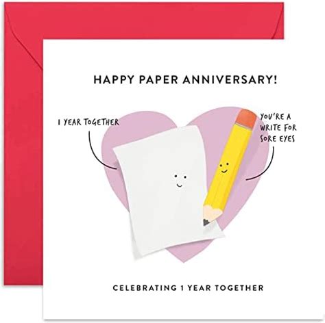 Old English Co 1st Wedding Anniversary Card For Husband And Wife Cute Funny Paper Anniversary