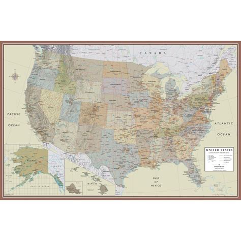 united states executive wall map poster swiftmaps