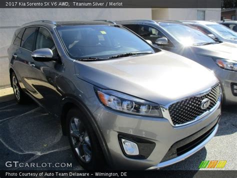 Titanium Silver 2017 Kia Sorento Sx V6 Awd Merlot Interior