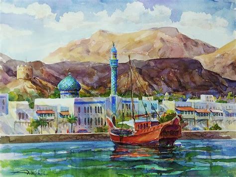 Red Boat Painting By Abdelwahab Nour Fine Art America