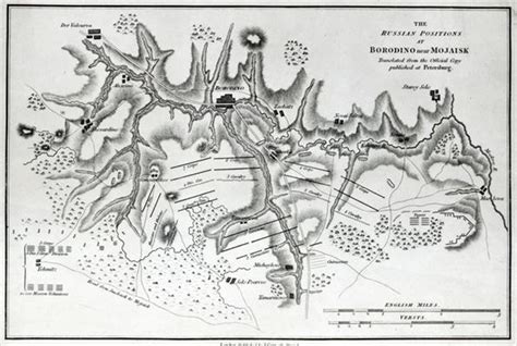 Map showing the Russian positions at the Battle of Borodino, c.1812 ...