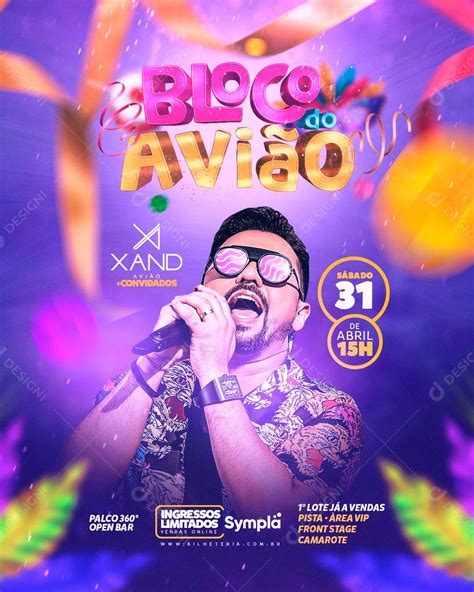 Flyer Bloco Do Avião Xand Avião Social Media PSD Editável download